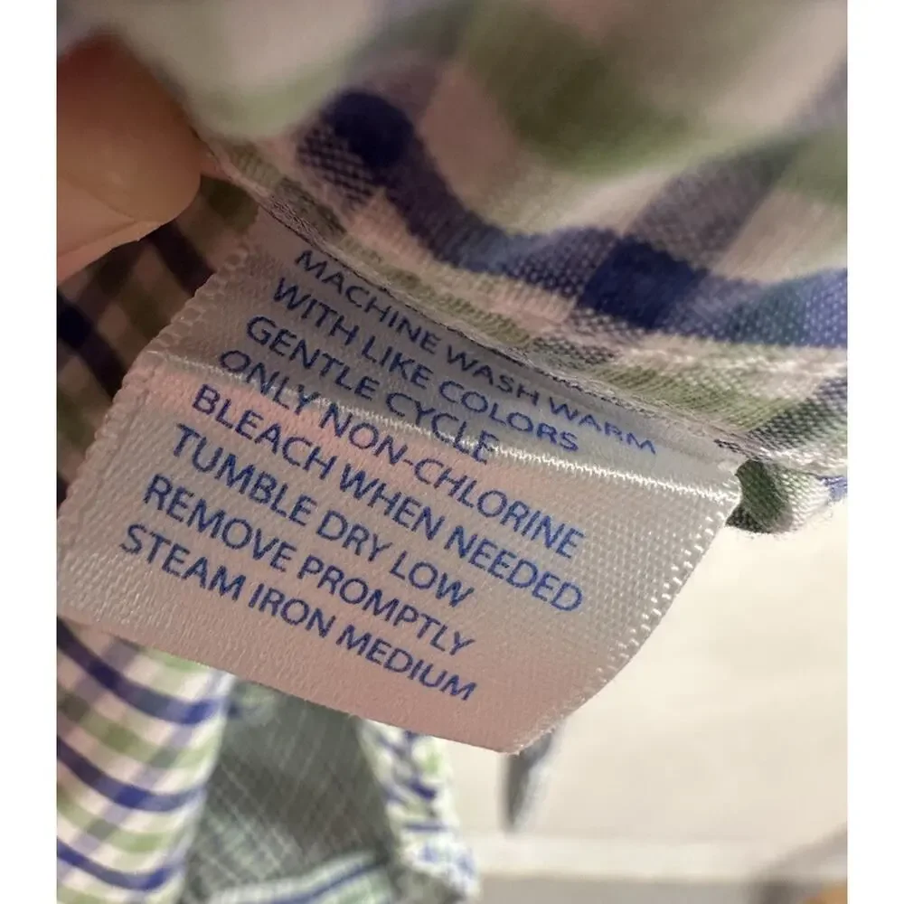 Southern Tide Shirt Mens Large Green Blue White Check Preppy Classic Button Down